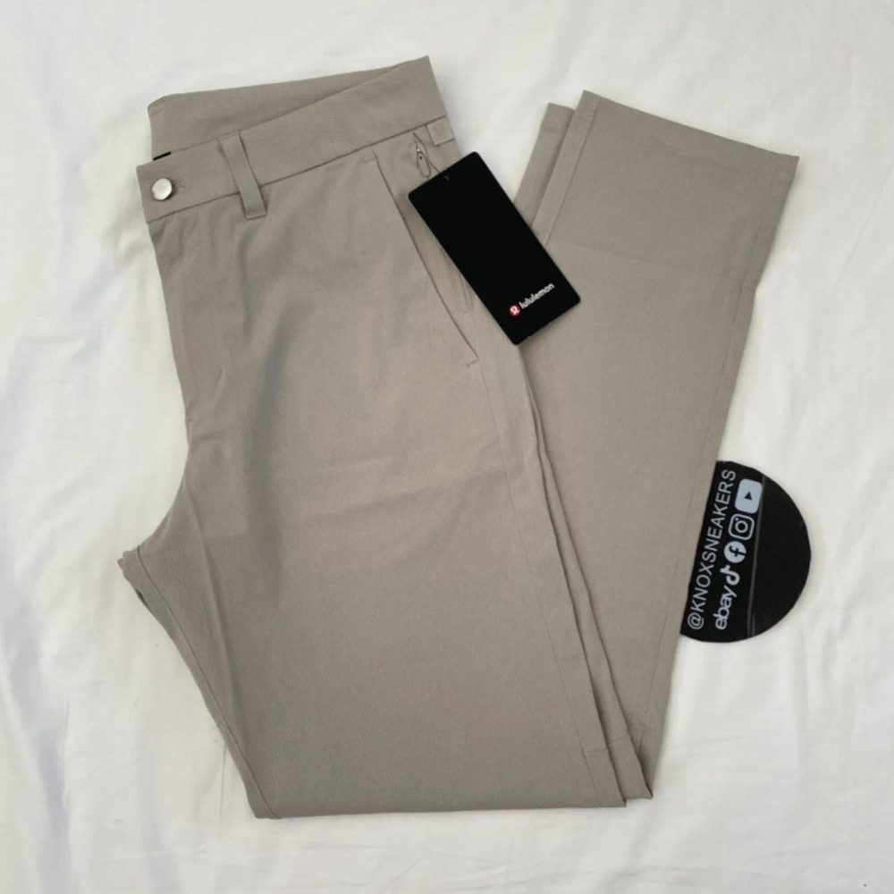 Lululemon Commission Pant Slim 32"L WovenAir RWLI Raw Linen Beige Men's Size 28